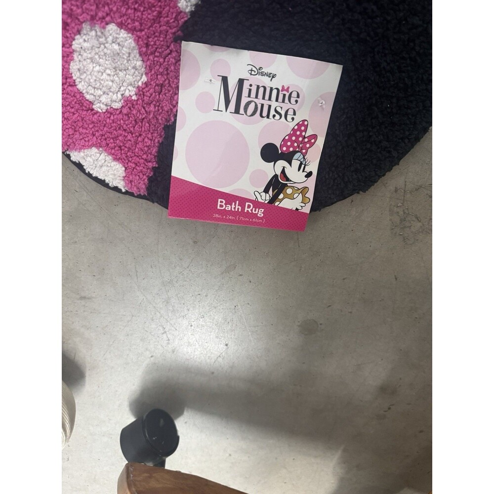 Disney Minnie Mouse Plush Indoor Accent Rug Bath Mat 20x30 Polka Dot NWT - Picture 5 of 6